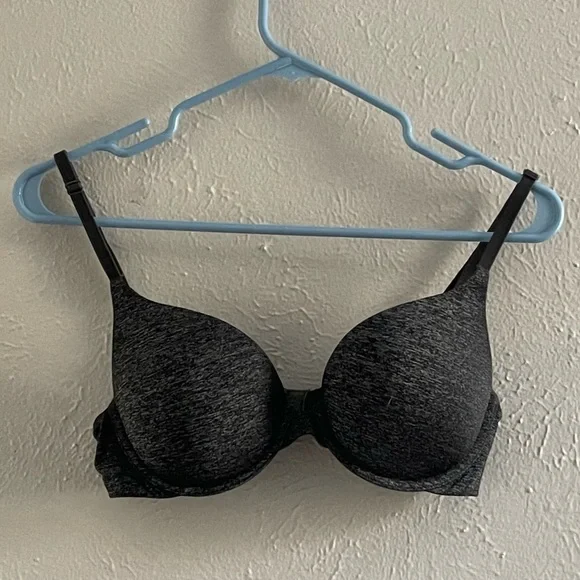 VICTORIA’s SECRET Padded Perfect Coverage Bra 34C Dark Gray/Black - Picture 1 of 3